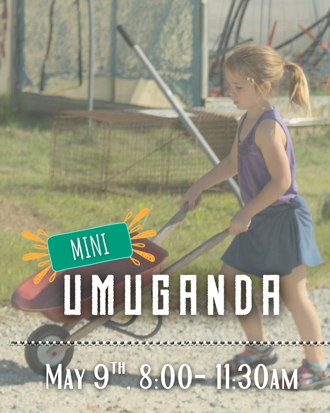 Our next Mini-Umuganda Day is coming up this Saturday, May 9th. We'll start the morning with a light breakfast and time of prayer and then we'll split into two main teams working in the Grove and on the Farm. Childcare will be available for kids up t