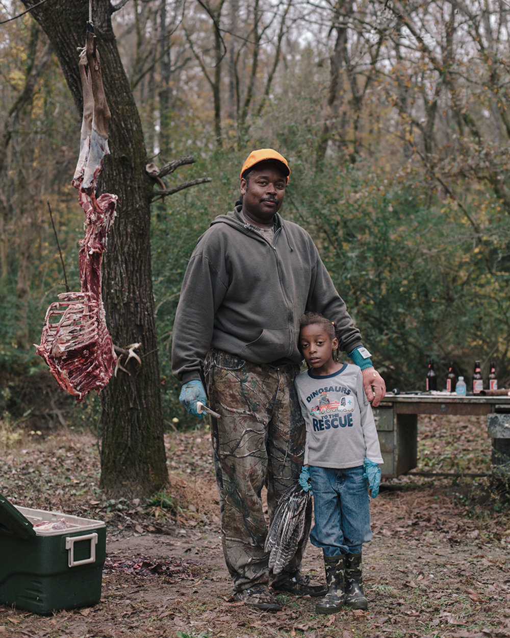   Jeffrey &amp; Jr. Skinning a Deer  Archival Pigment Print  30 × 24 in. (image size) The Do Good Fund, Inc., 2013-014 