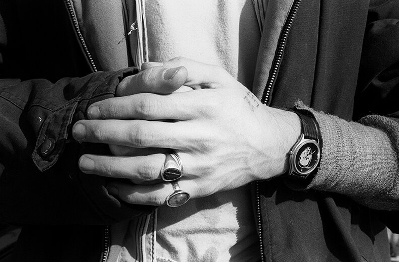   Kurt Cobain’s hands, Grady Avenue, Athens , 1993 Archival pigment print 14 1/2 x 21 3/4 in. (Image Size)  The Do Good Fund, Inc., 2020-030 