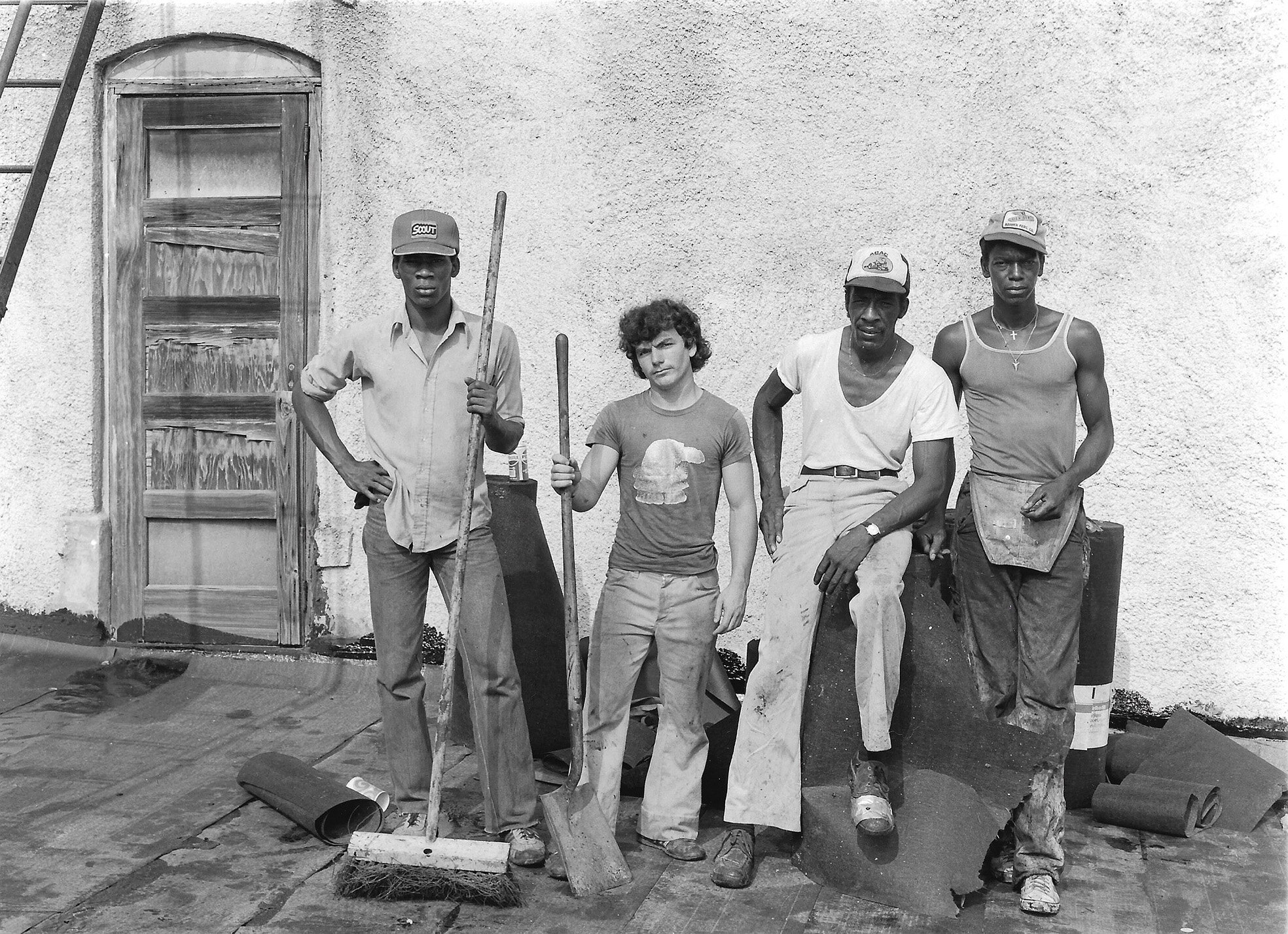   Roofing Crew, Bon Air Hotel, Bainbridge, GA,  1980   Gelatin silver print 7 1/2 x 10 1/4 in. (image size)   The Do Good Fund, Inc., 2020-077 