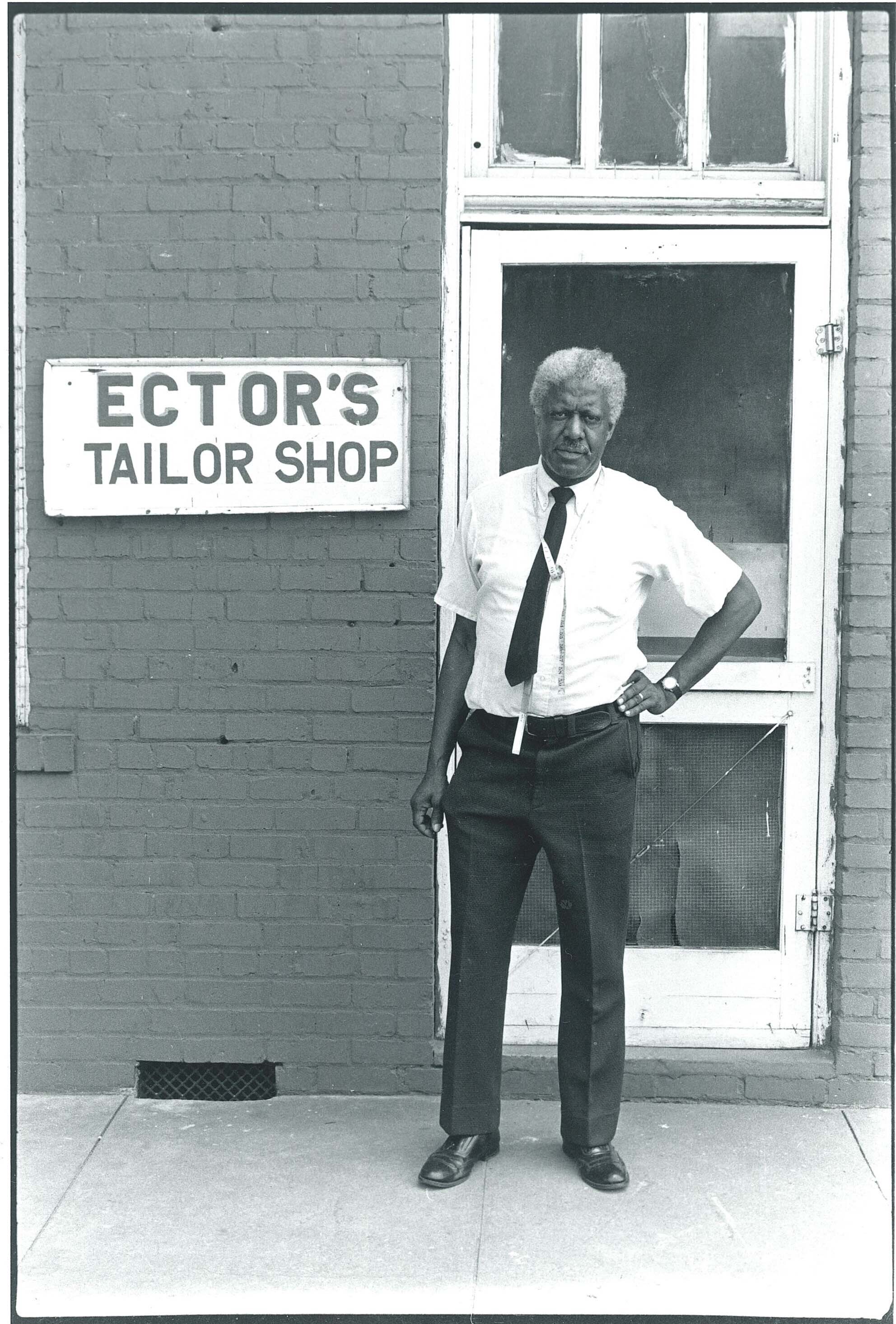   Mr. Jessie Ector's Tailor Shop, 220 Martin Luther King, Jr. Drive, Bainbridge, GA  Image: 1977/printed: 2020 Gelatin silver print 9 3/4 x 6 1/2 in. (image size)  The Do Good Fund, Inc., 2020-070  