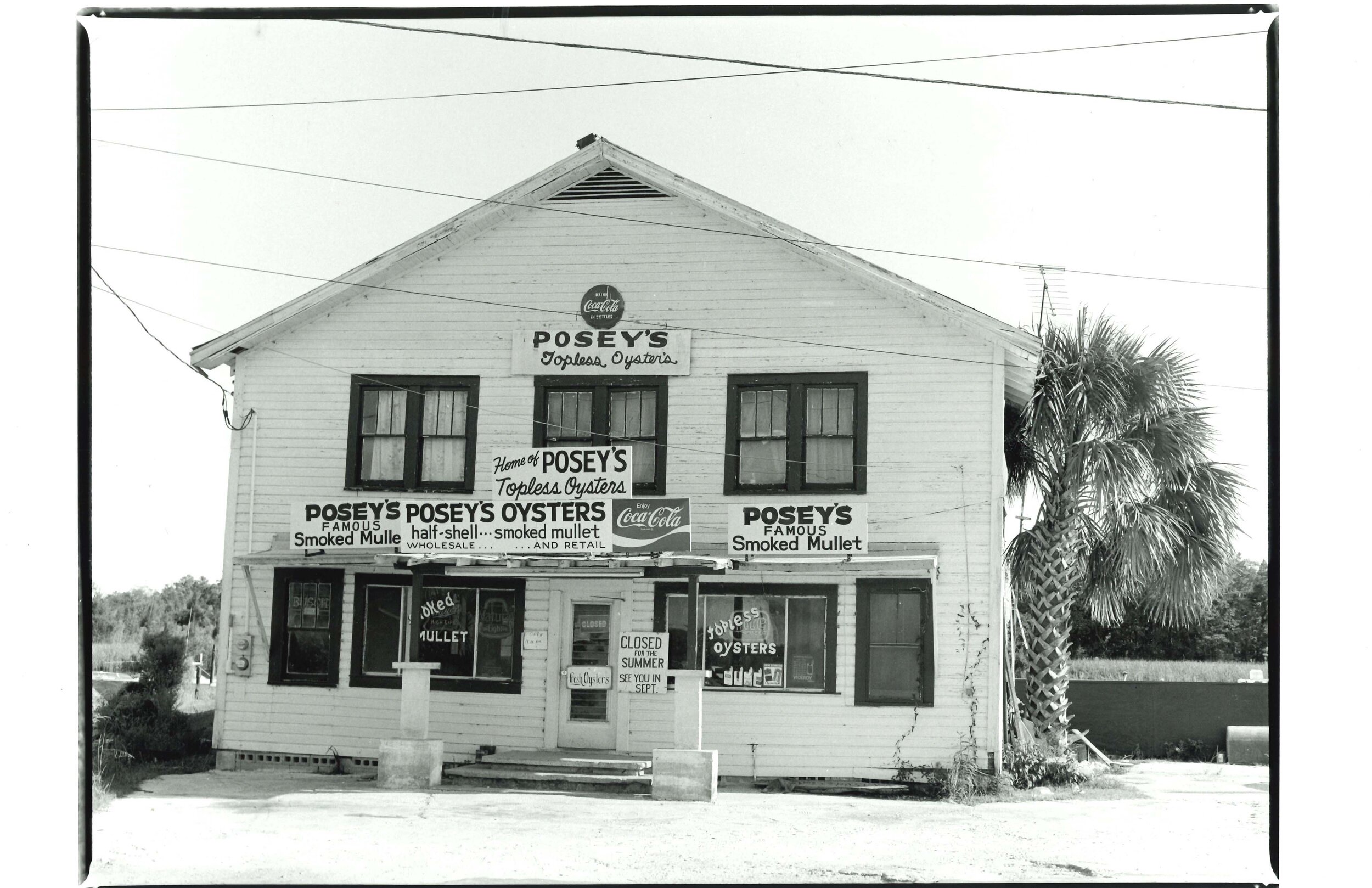  Posey's Topless Oysters Saint Marks, FL  Image: 1982/printed: 2020 Gelatin silver print 8 3/4 x 11 3/4 in. (image size)  The Do Good Fund, Inc., 2020-075  