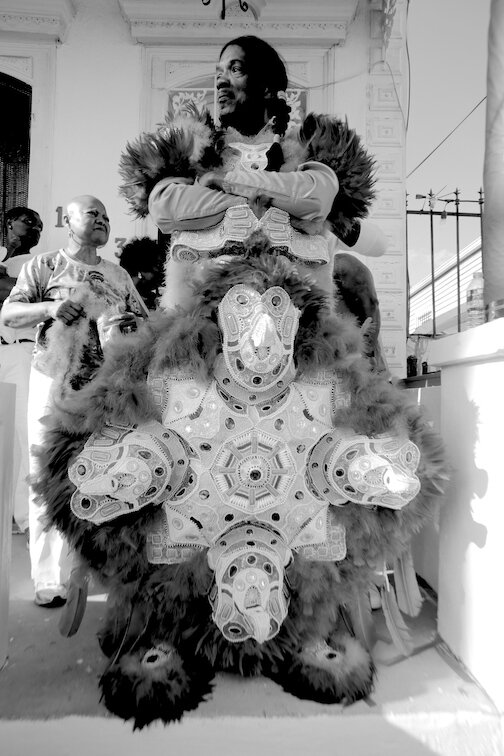  Keith Calhoun  I’m the One They Talk About ,  Big Chief Darryl Montana, the Yellow Pocahontas , 2016 Archival pigment print 23 7/8 x 15 7/8 in. (image size) The Do Good Fund, Inc., 2019-029 