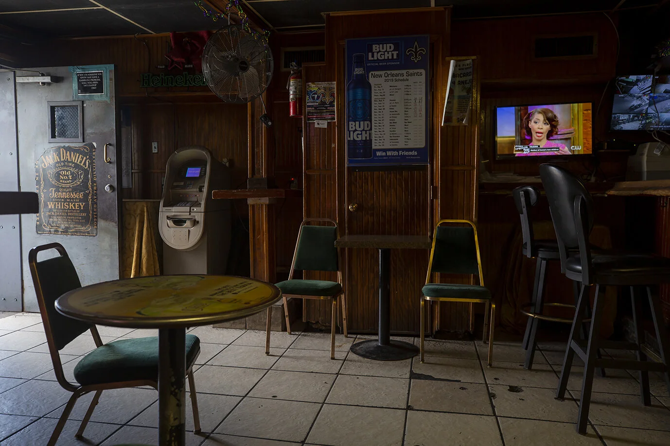  Mr. Victor’s Routine: Open the Door. Turn on TV. Jerry Jerry!, 2020 ( Vanishing Black Bars &amp; Lounges  series) Edition: 1/6 Inkjet print 24 x 36 in. (Image Size) The Do Good Fund, Inc., 2020-020 