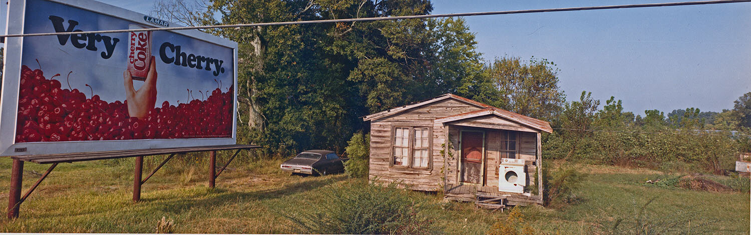   House and billboard, off Hwy. 182, North of Opelousas, St. Landry Parish , 1988 C-print 13 1⁄8 x 37 3⁄4 in. (image size) The Do Good Fund, Inc., 2018-054 