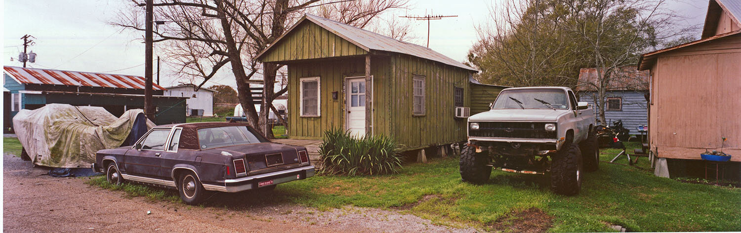   House and vehicles, Delcambre, Iberia Parish , 2001 C-print 13 1⁄8 x 37 3⁄4 in. (image size) The Do Good Fund, Inc., 2018-055 