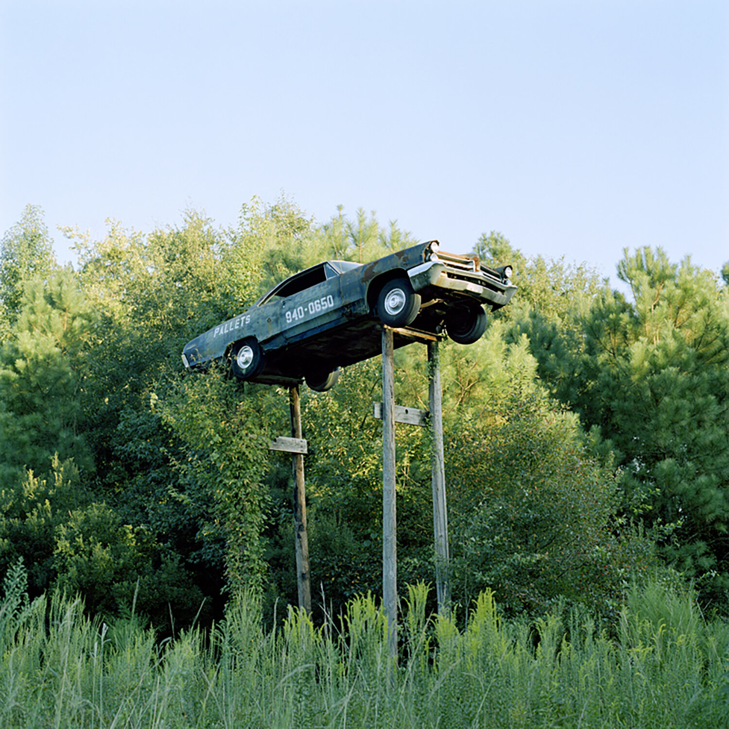   Car on Stilts , 2009 Edition: 8/17 Carbon pigment print 15 × 15 in. (image size) The Do Good Fund, Inc., 2020-032 