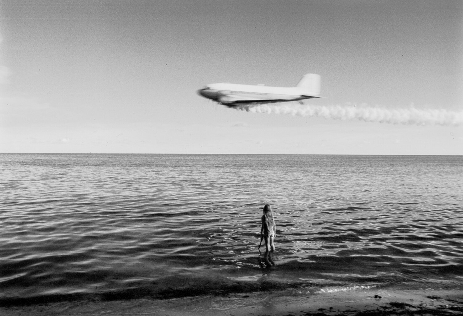   Mosquito spray plane, North Key Largo, Florida  Image: 1980/printed: 2021 Gelatin silver print 8 5⁄8 x 13 in. (image size) The Do Good Fund, Inc., 2021-010 