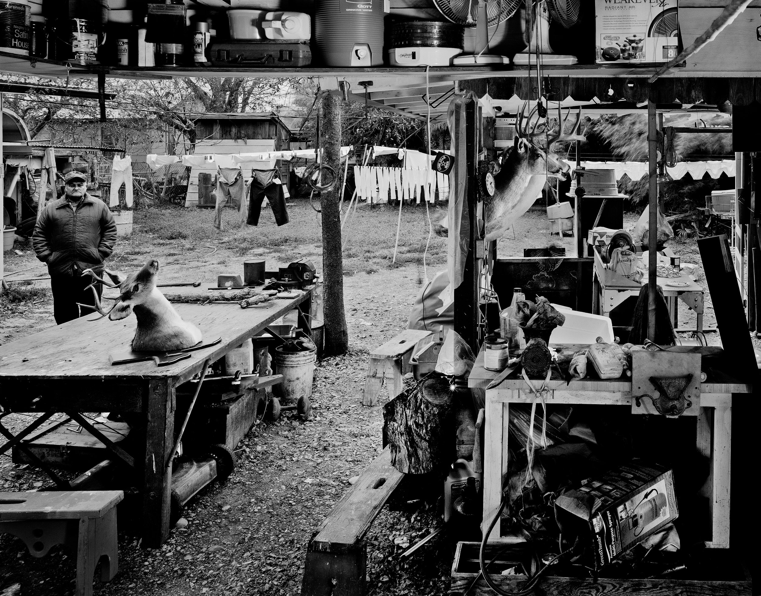 Clotheslines With Deer Heads, Texas, 2002