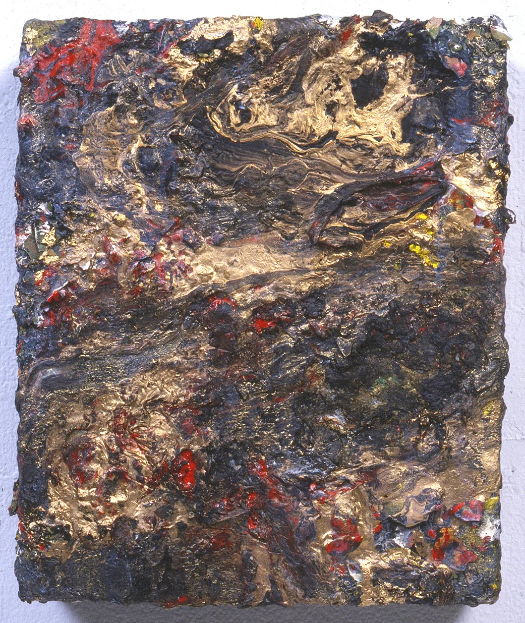 GAUDY GOLD, 1995, oil,  ename, wax, on canvas.jpeg