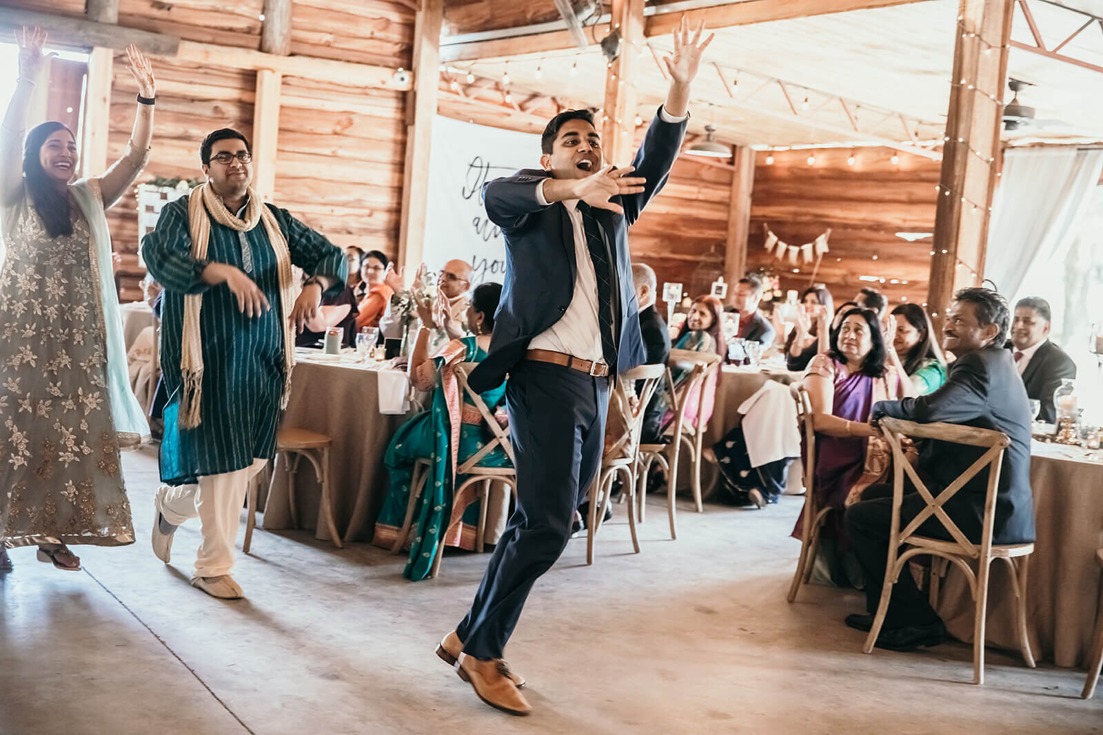  Groomsmen enter the barn 