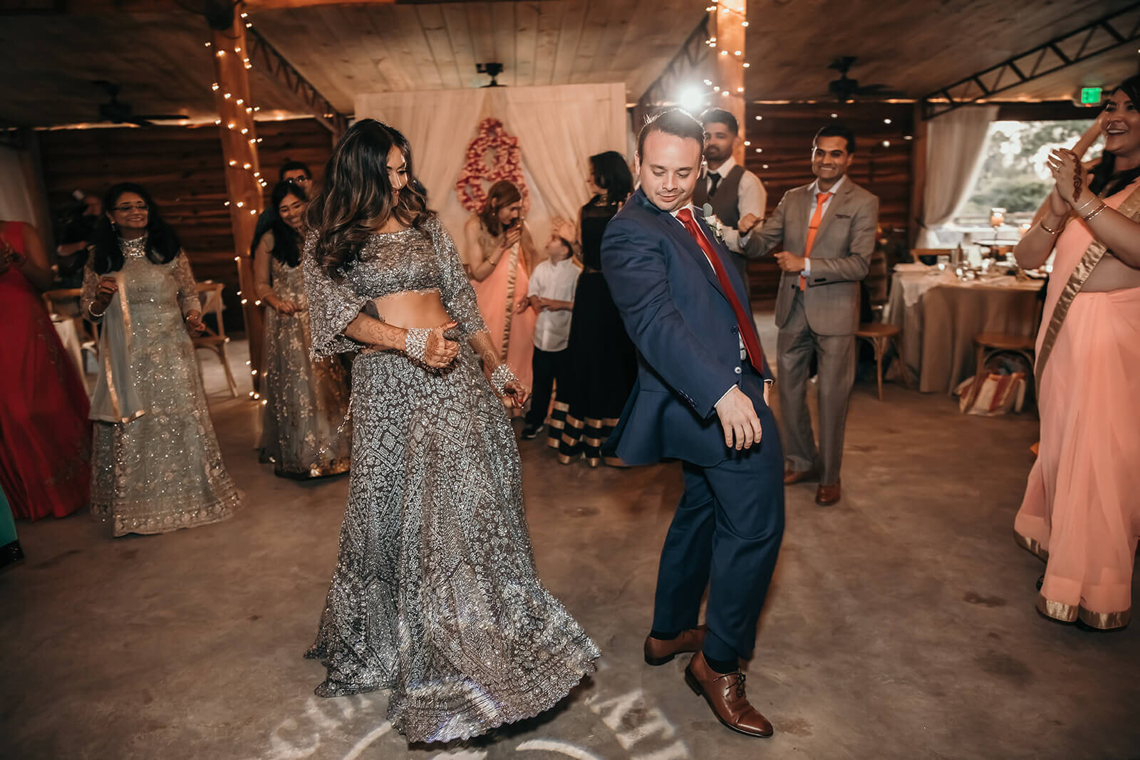  Bride and groom break it down on the dance floor 