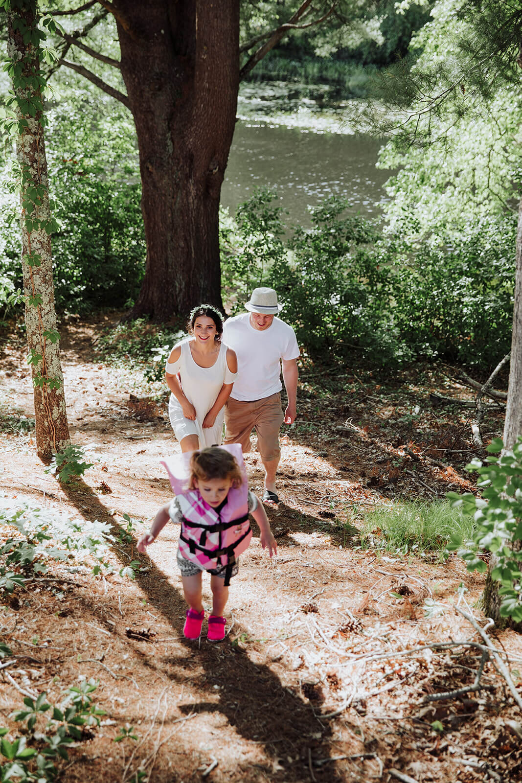  Family plays during canoeing Rhode Island Elopement on the Wood River 