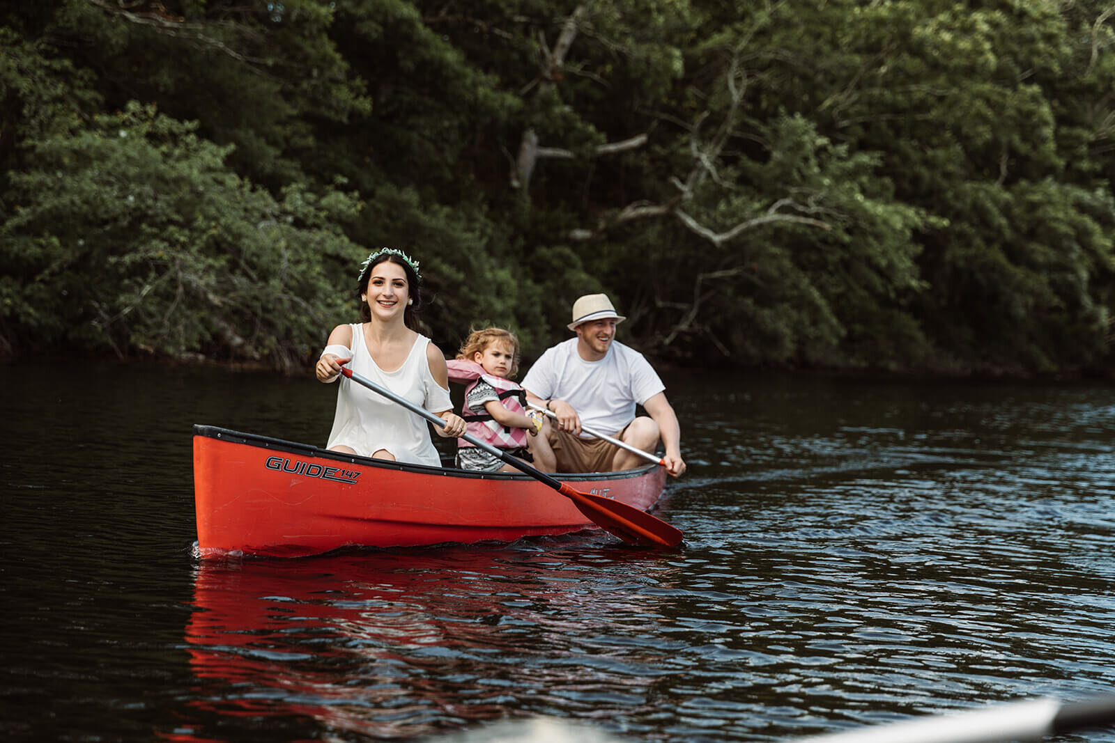  Elope with kids. Canoeing Rhode Island Elopement on the Wood River 