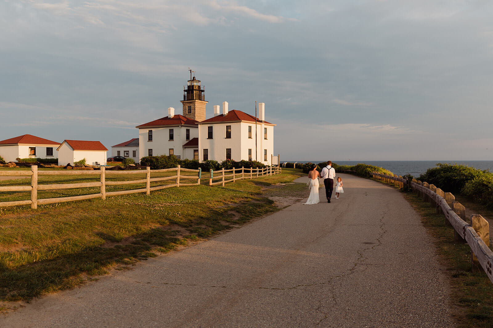  Couple elope at Beavertail Lighthouse in Rhode Island and involve their daughter in the day. 