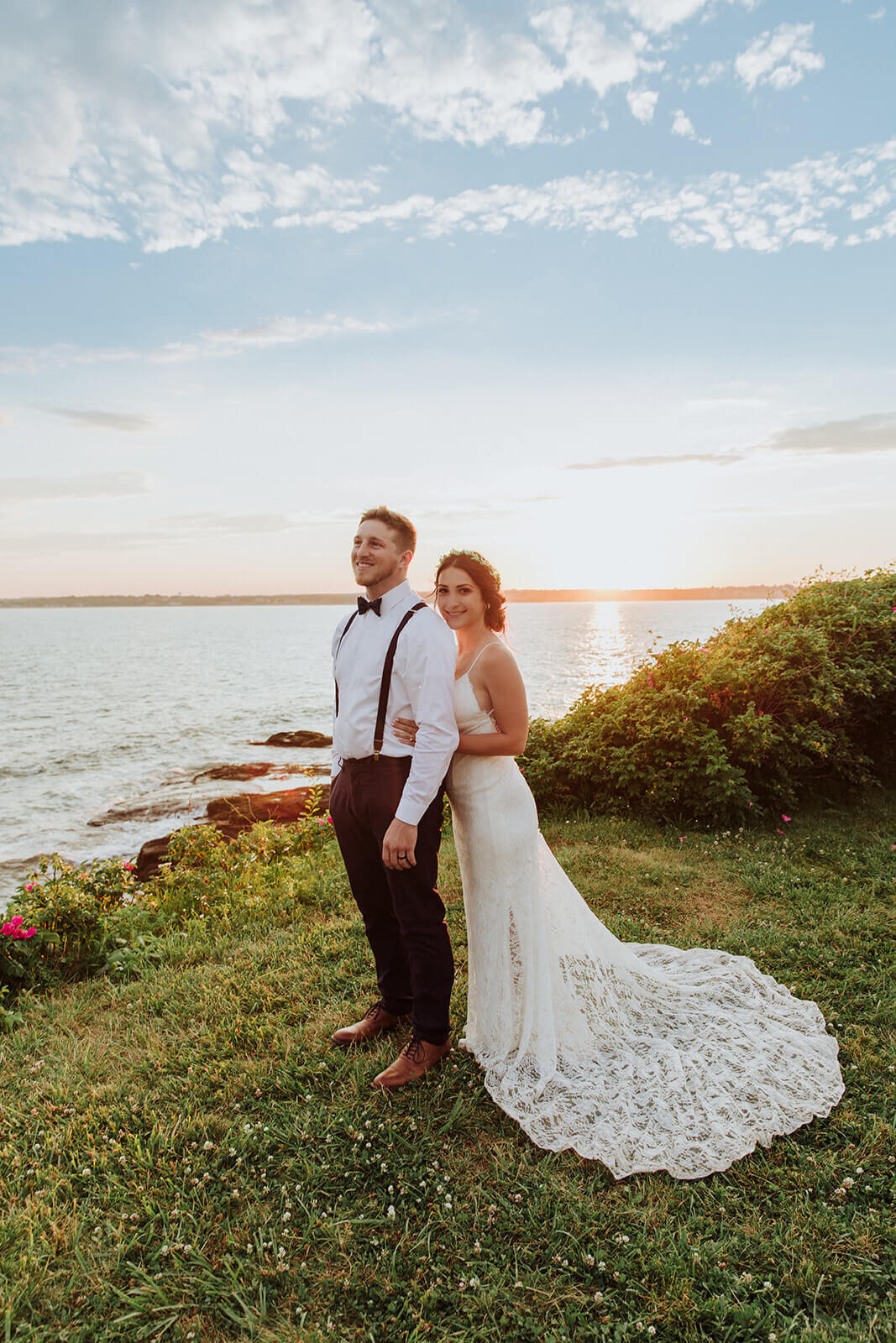  Couple elope at Beavertail Lighthouse in Rhode Island and involve their daughter in the day. 