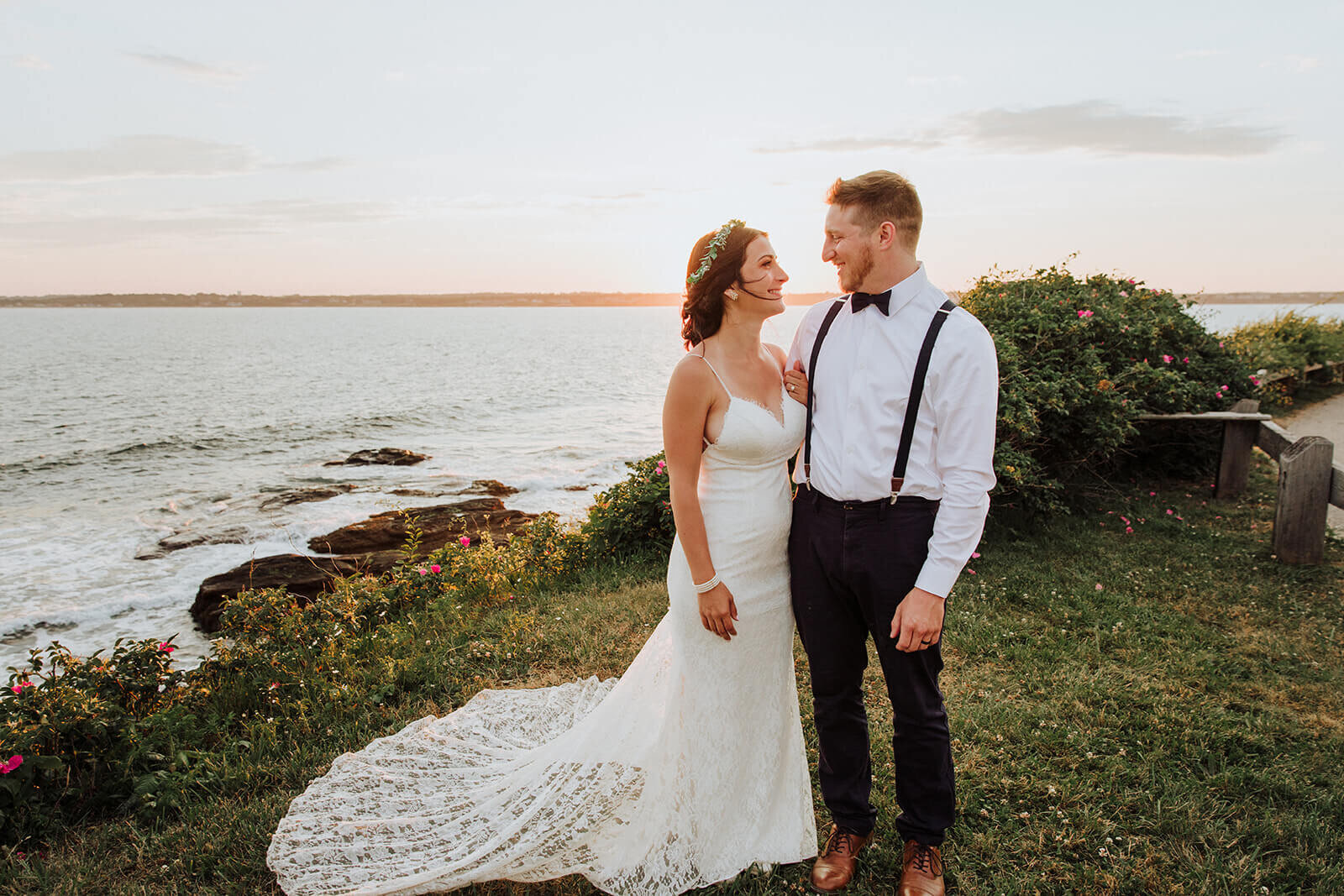  Couple elope at Beavertail Lighthouse in Rhode Island and involve their daughter in the day. 