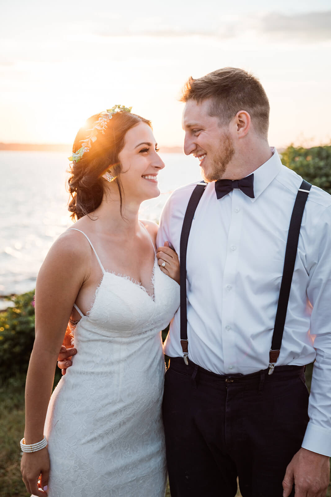  Couple elope at Beavertail Lighthouse in Rhode Island and involve their daughter in the day. 