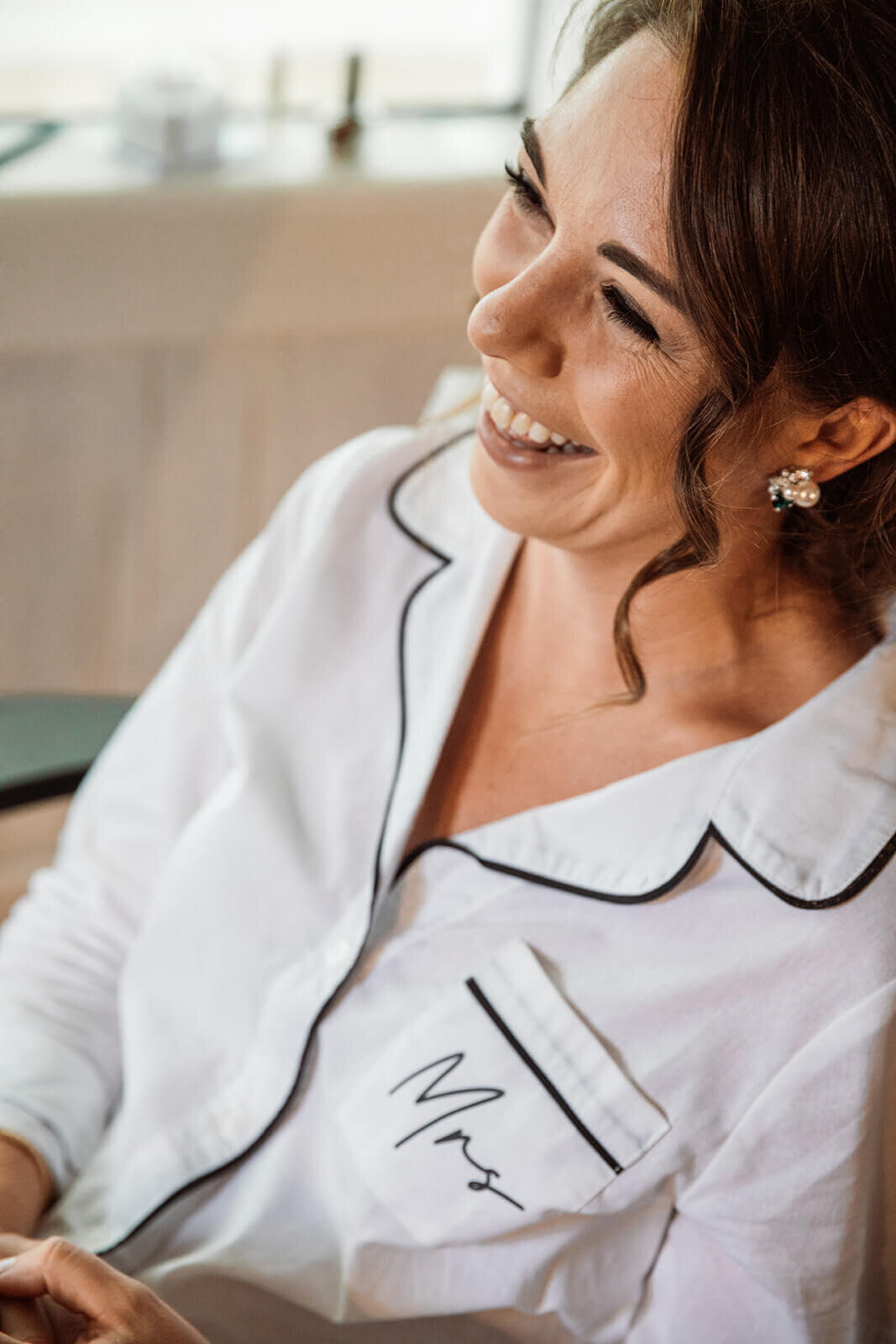  Bride getting ready. Small outdoor wedding in Maine. 