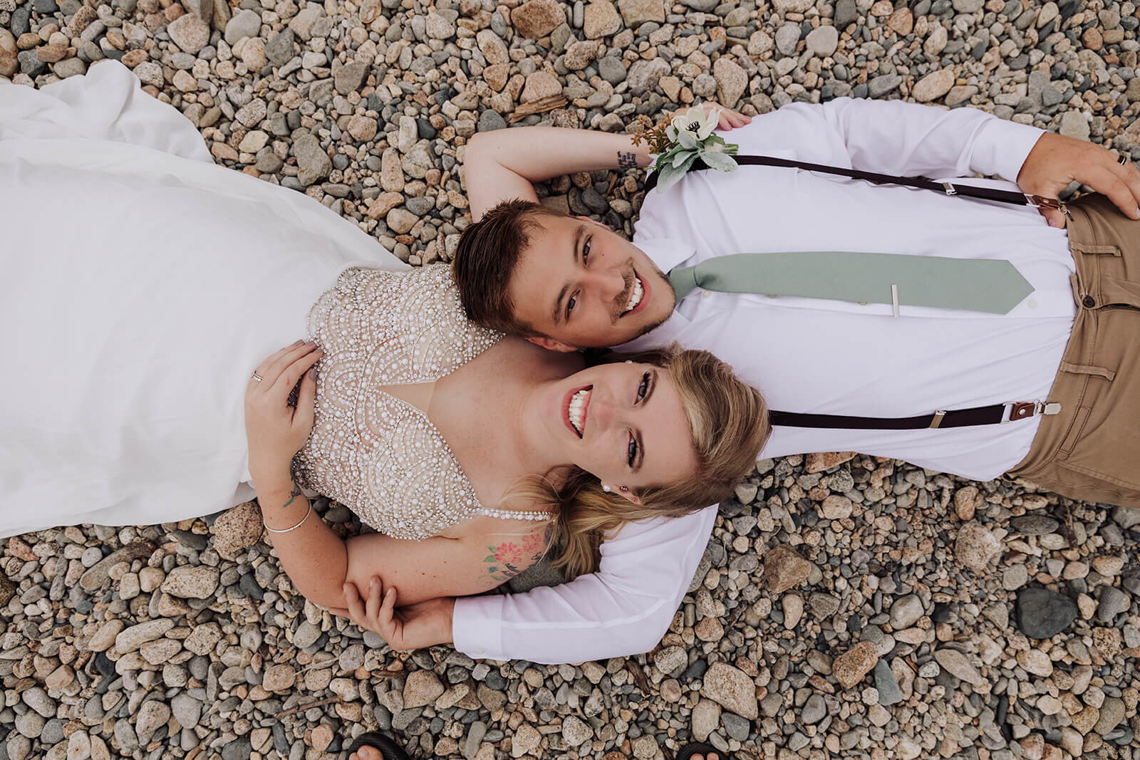  Couple has fun during an elopement on the Rhode Island Coast in Narragansett. 