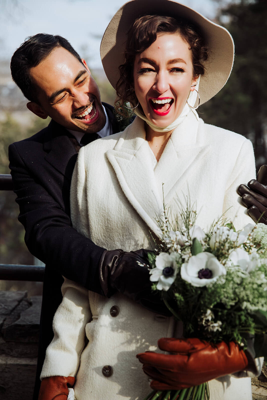  Stylish NYC couple elope late winter in the Finger Lakes region of Upstate NY.  