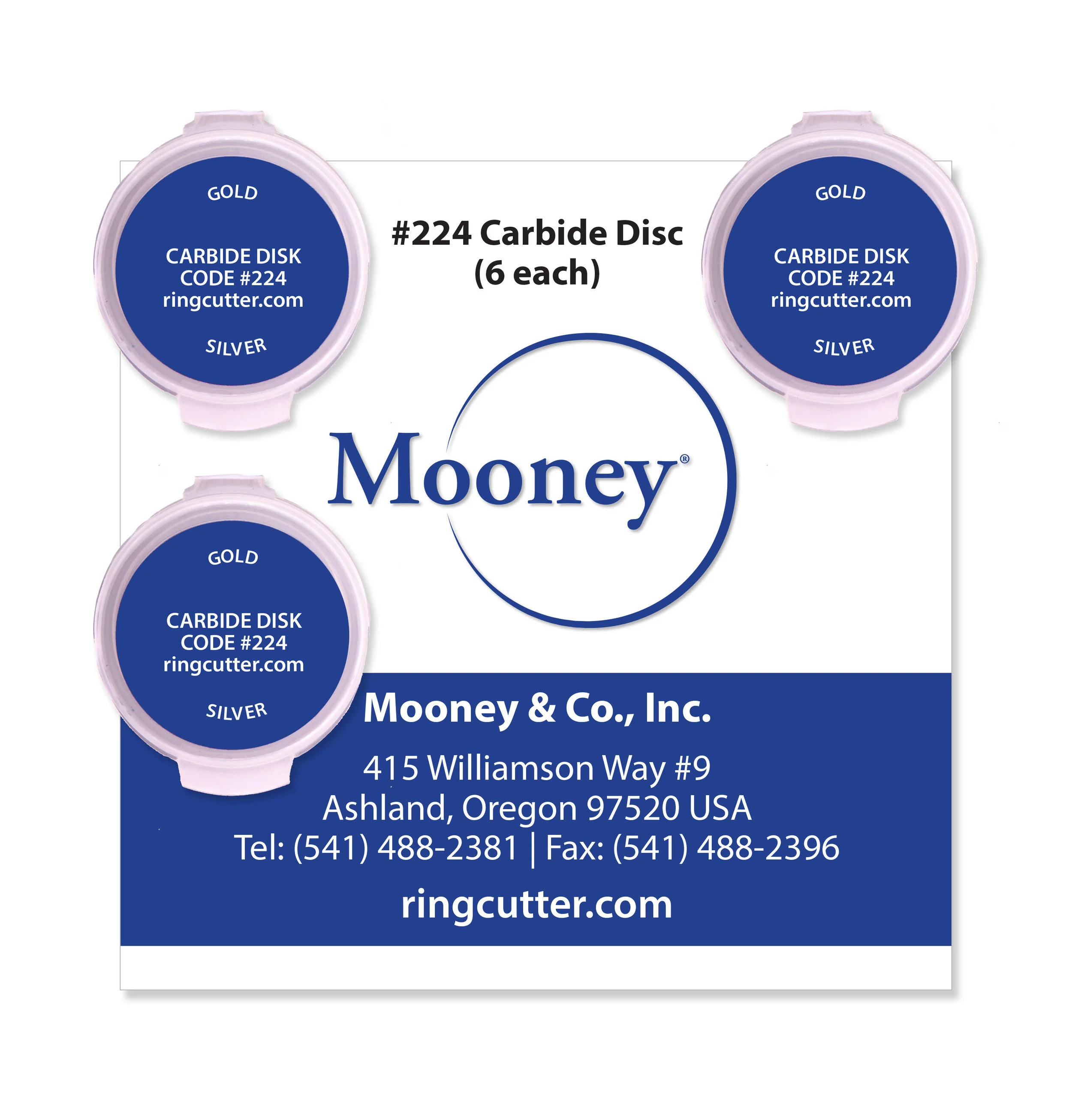 #224 : Carbide abrasive disc for soft metals such as gold and silver (6 discs per pack)