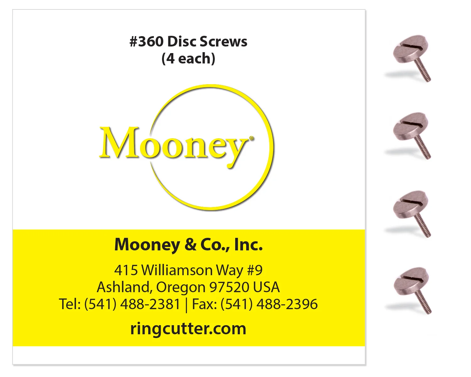 #360: Disc retaining screws (4 screws per pack)