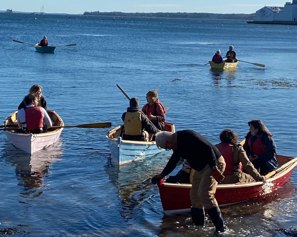 A flotilla of skiffs