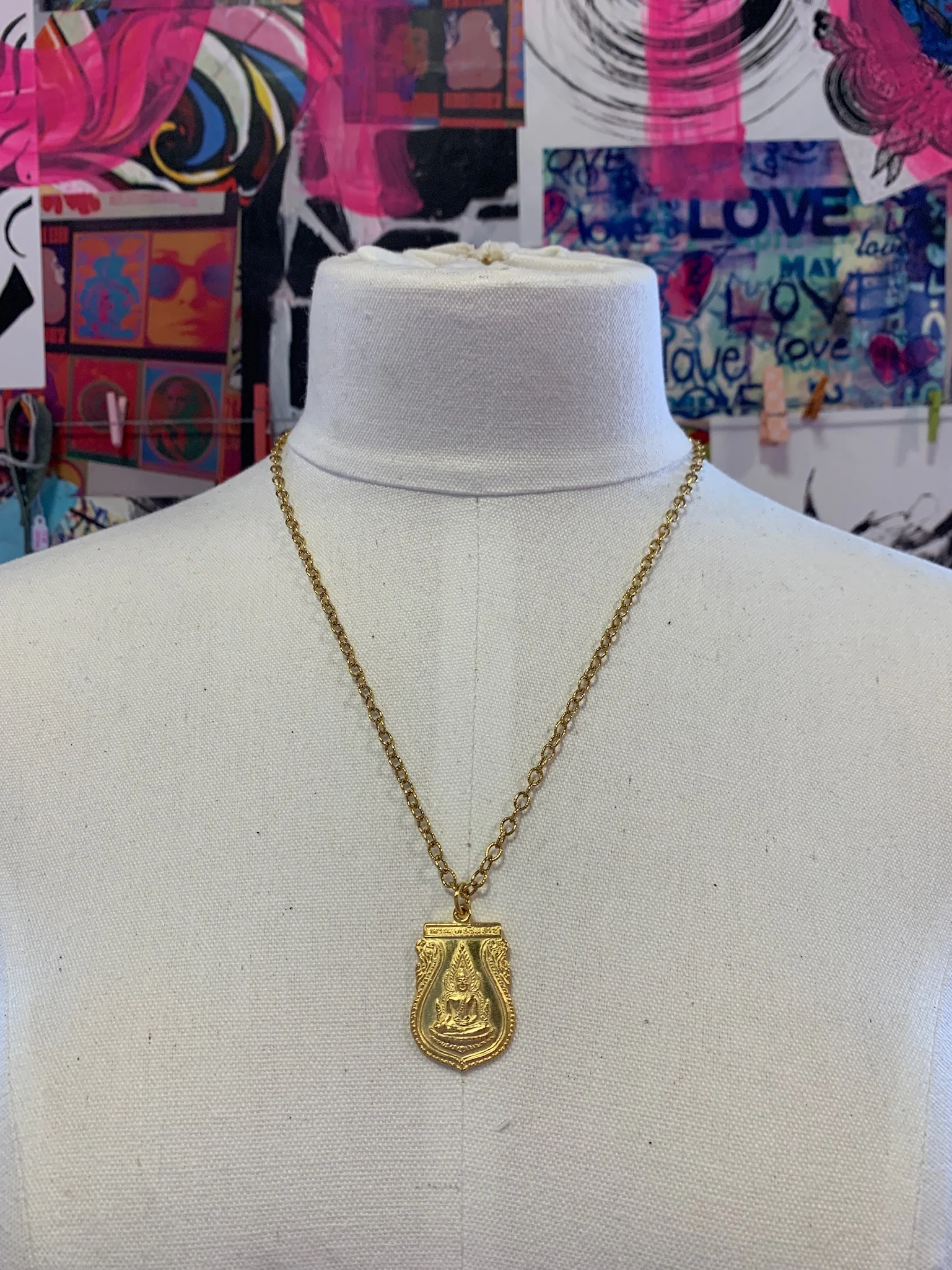 Circle Coin Brass Necklace