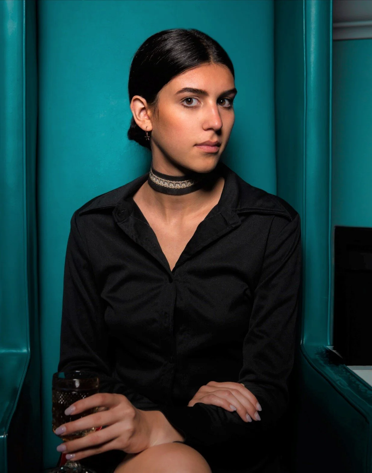 Black Suede Choker with Braid