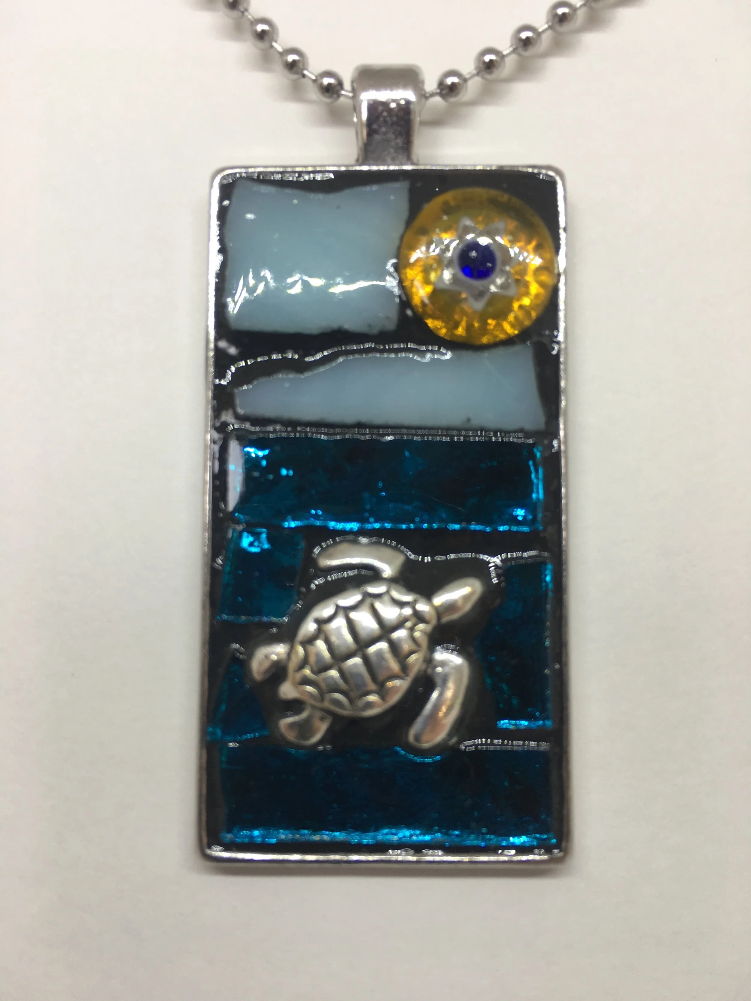 Turtle Mosaic Necklace. $25