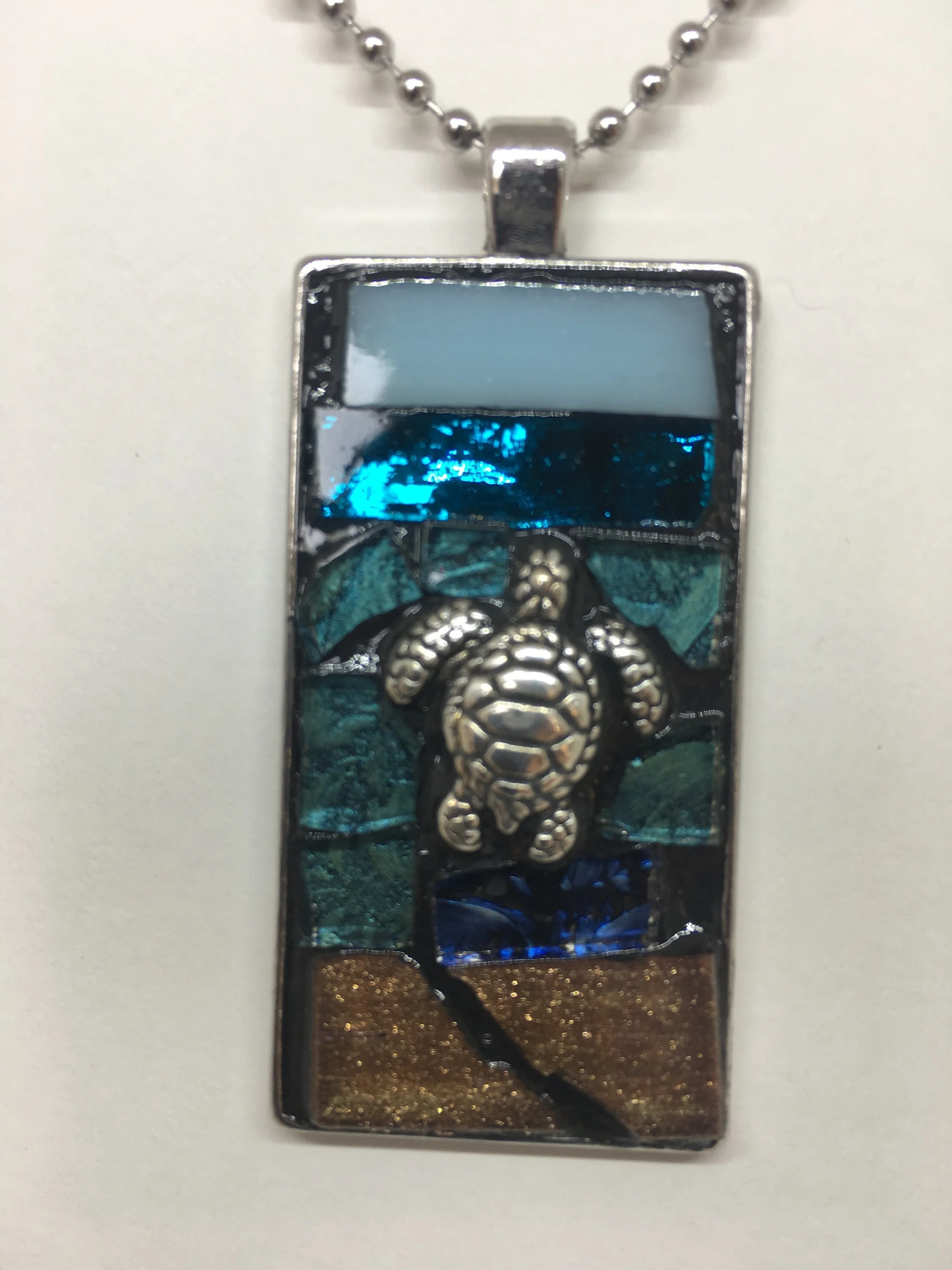 Turtle Mosaic Necklace. $25