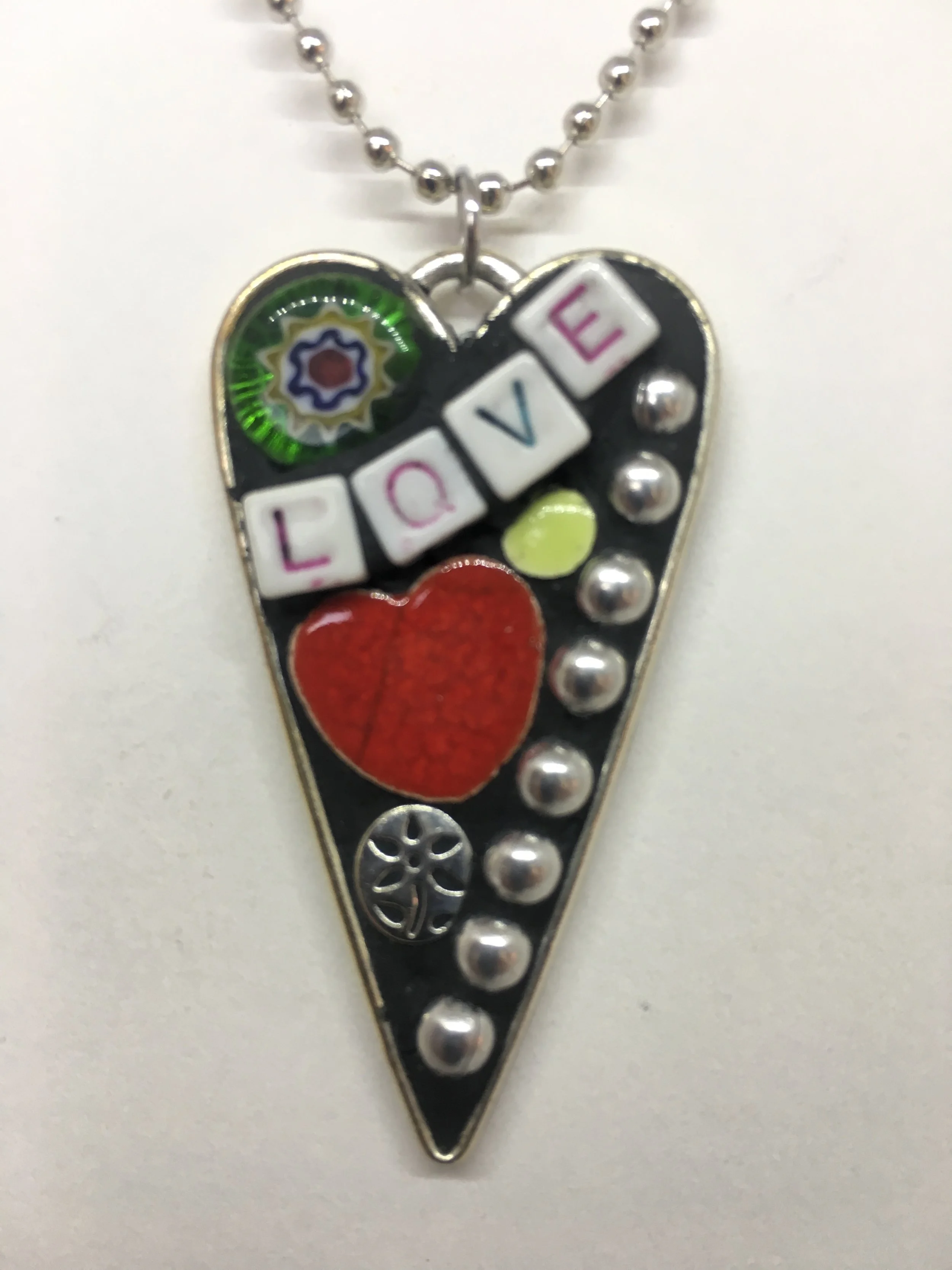 Heart Mosaic Necklace $25