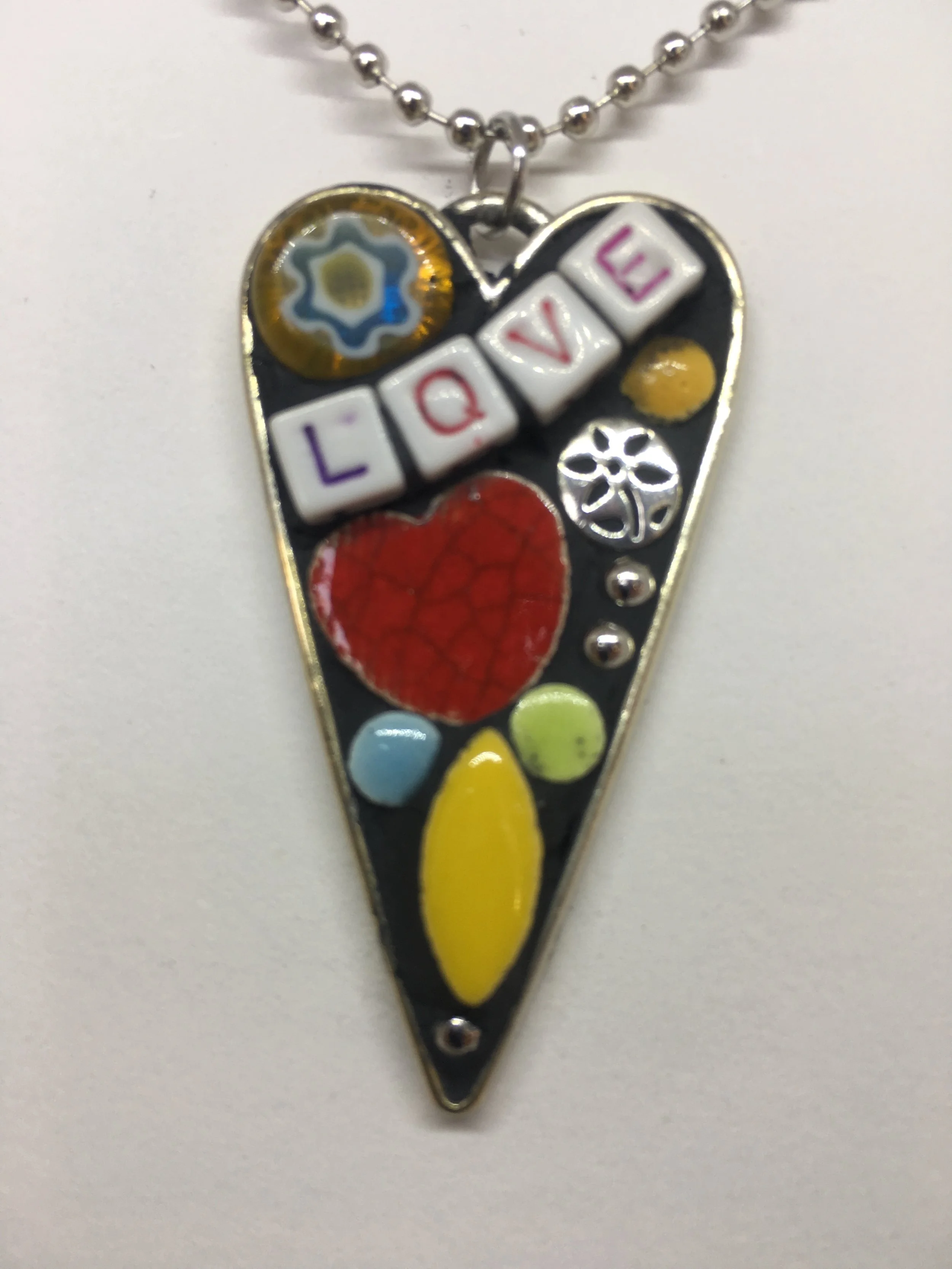 Heart Mosaic Necklace $25