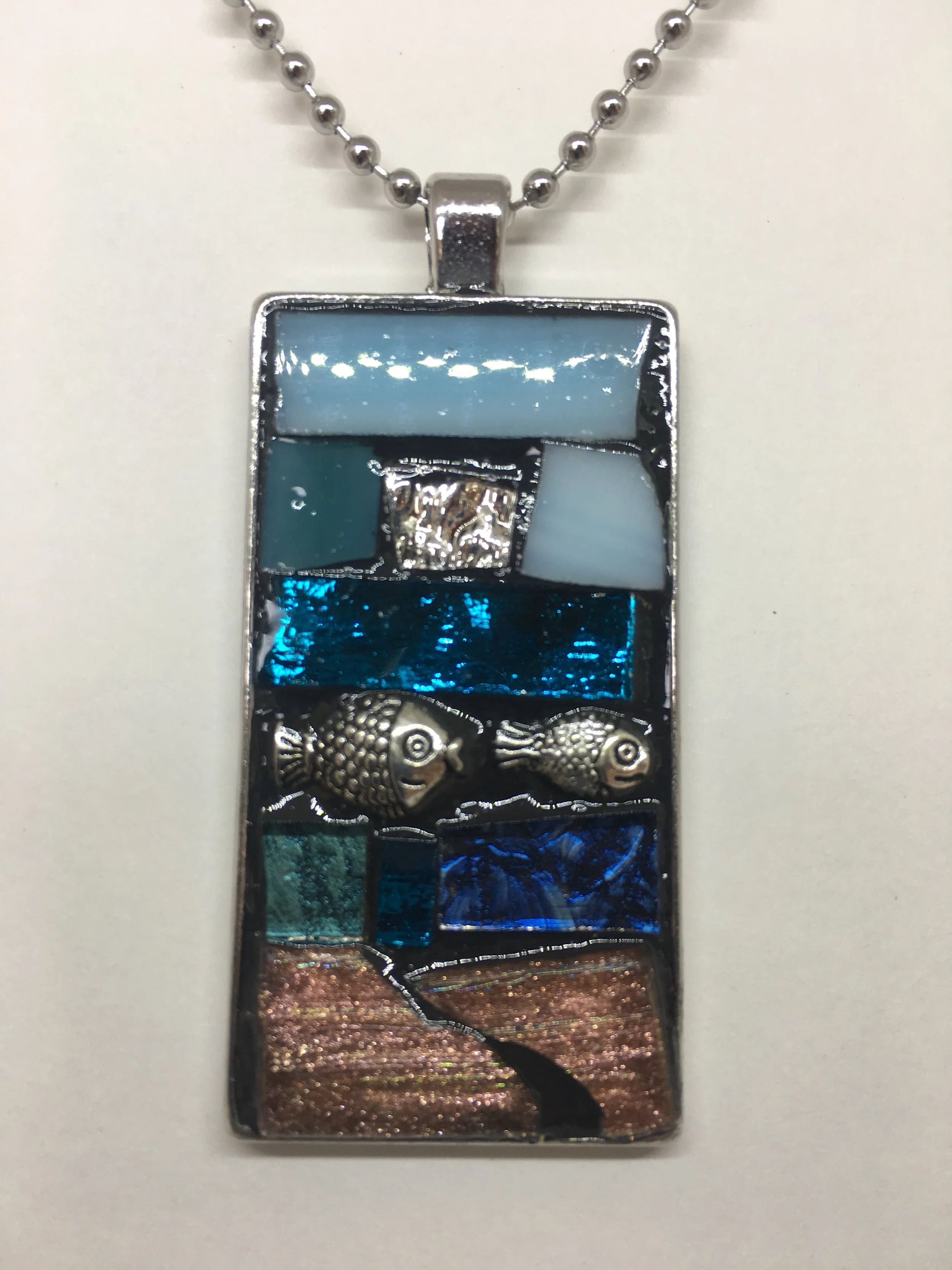 Two Fish Mosaic Necklace $25