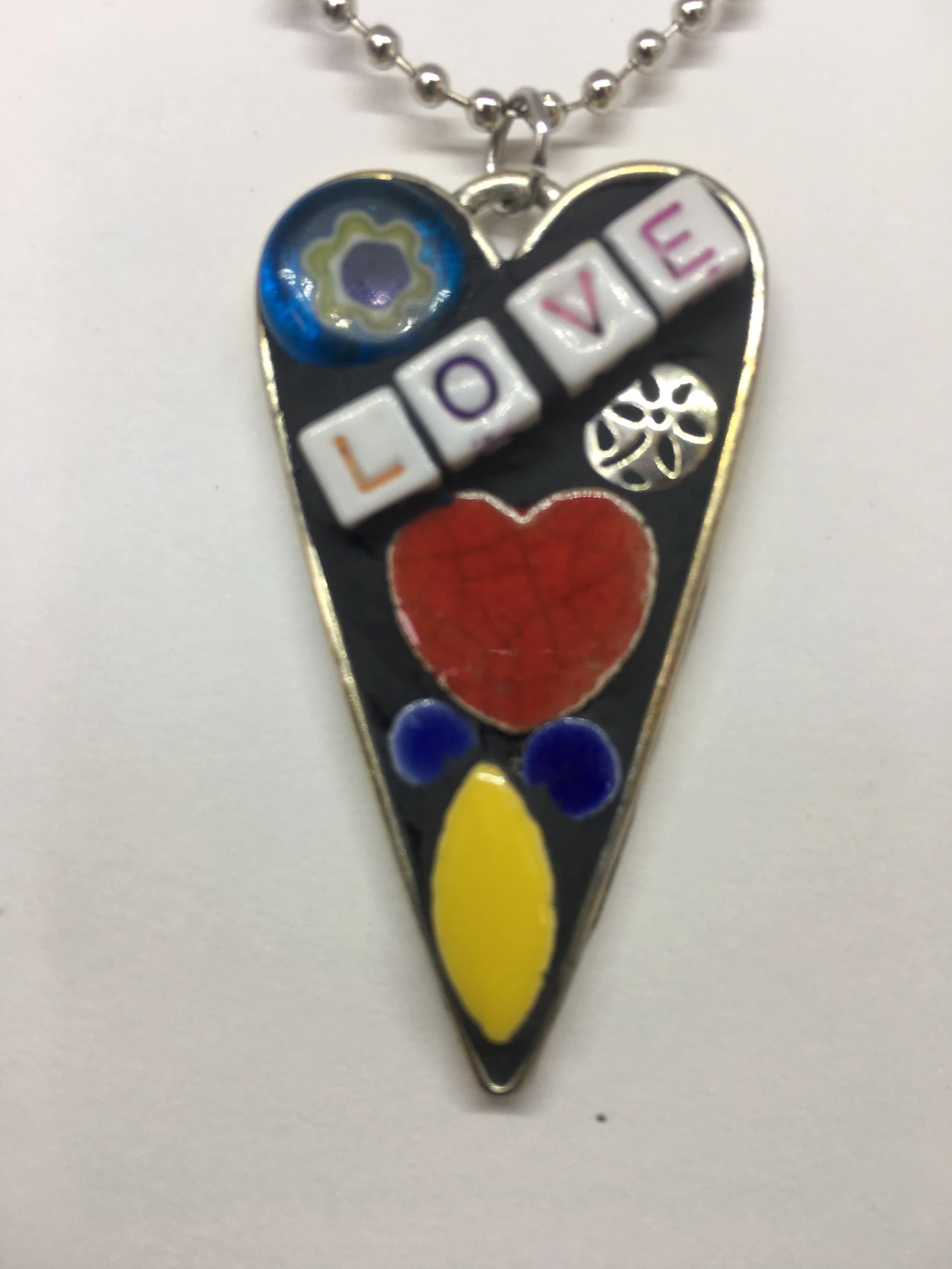 Heart Mosaic Necklace $25