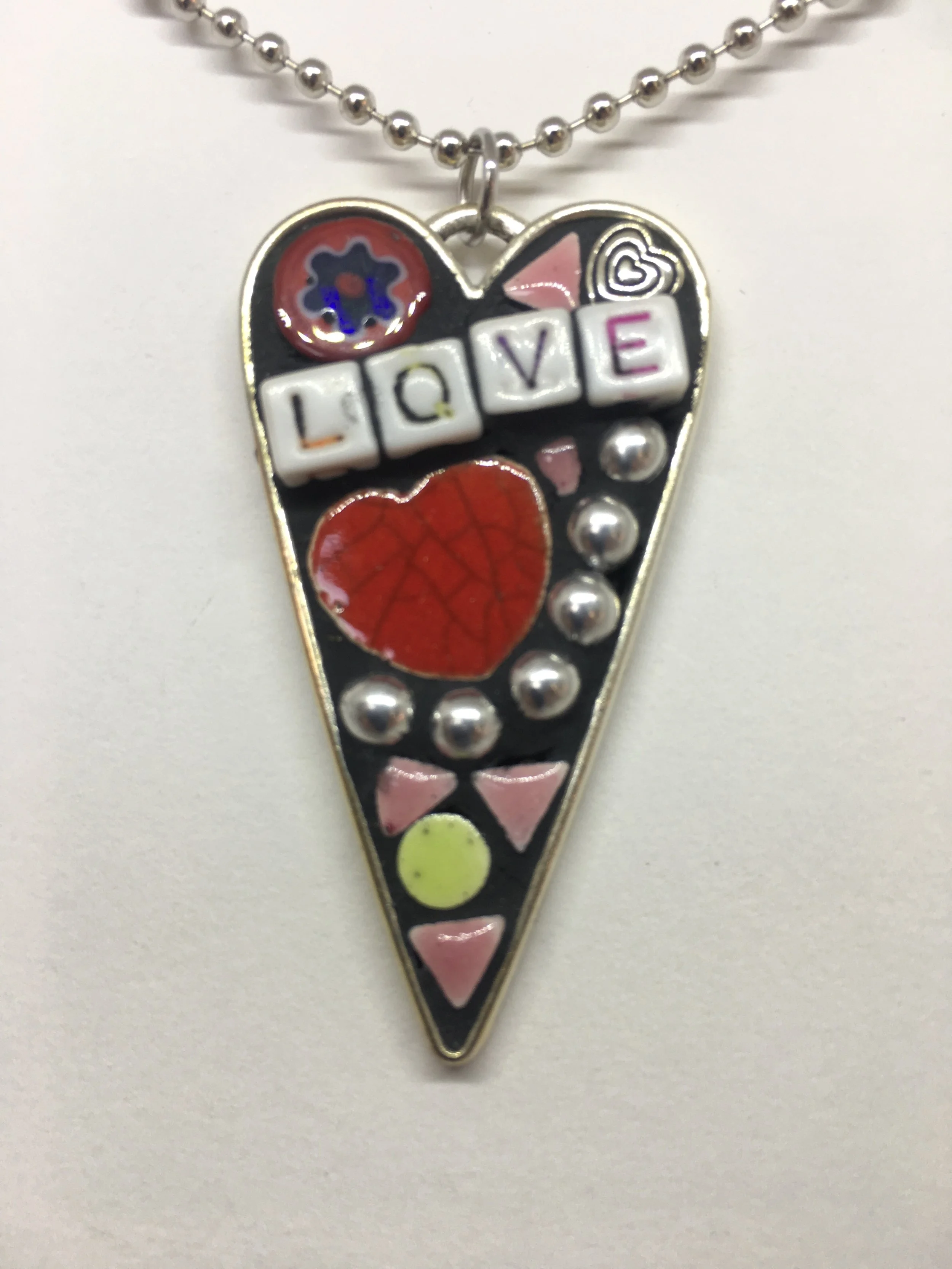 Heart Mosaic Necklace $25