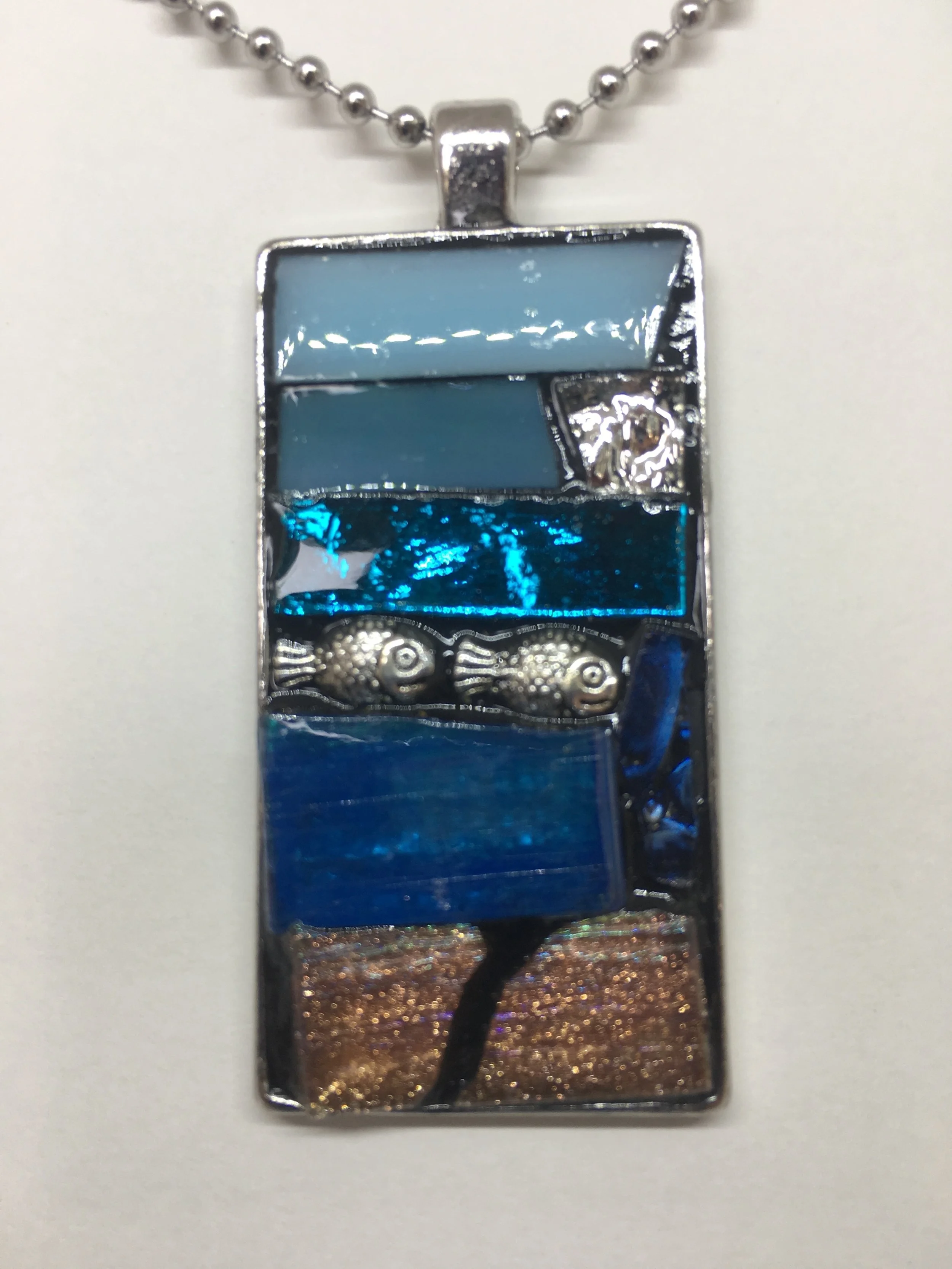 Two Fish Mosaic Necklace.  $25