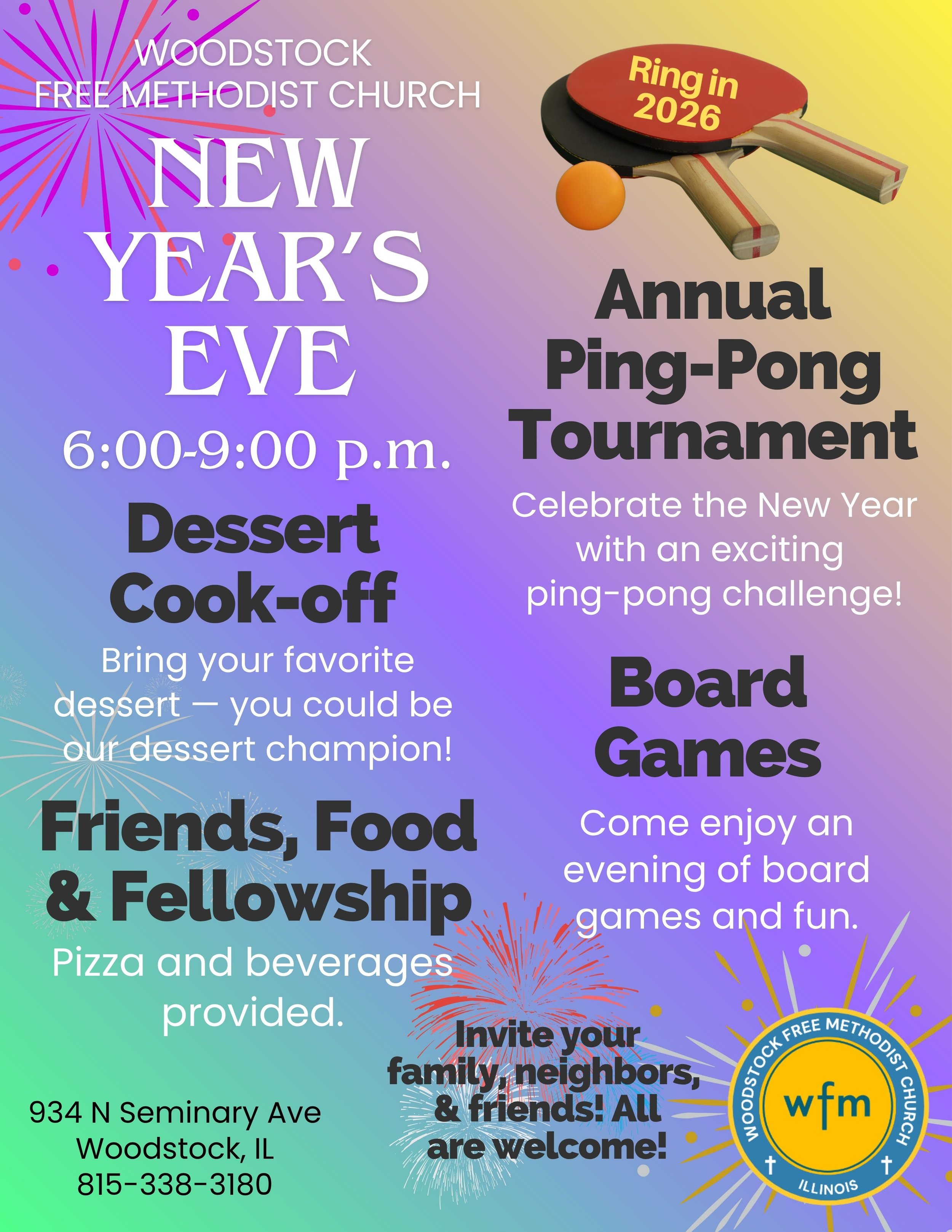 New Year's Eve Party - Ping-pong Tournament and Dessert Cook-off