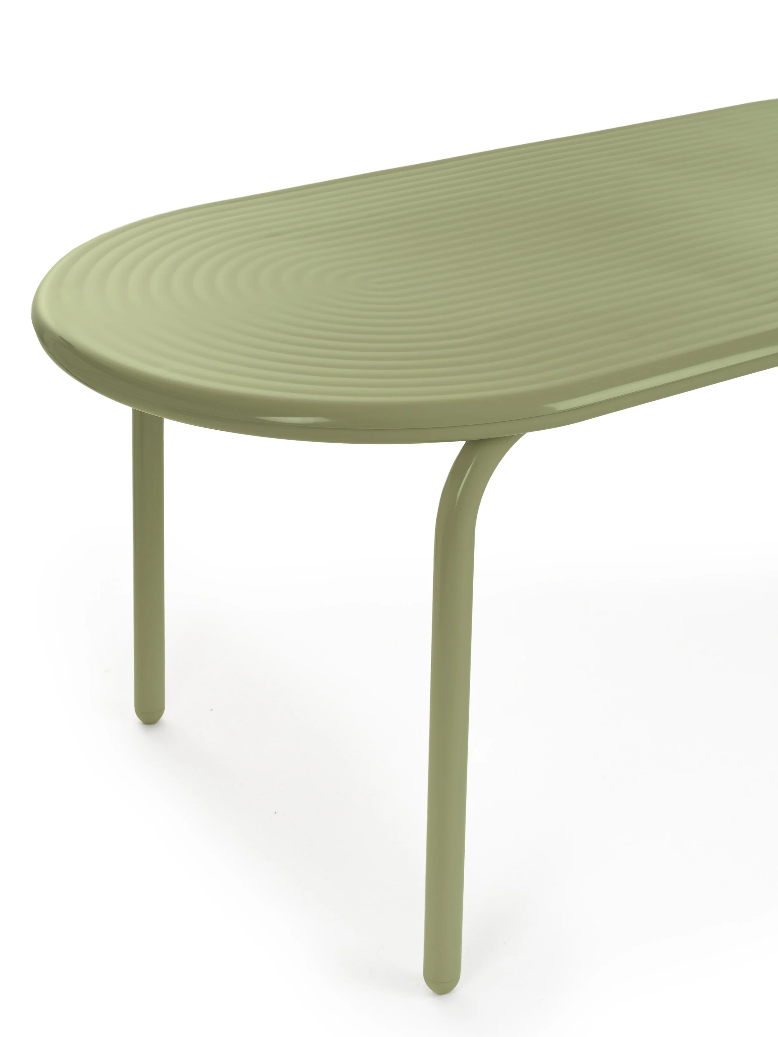 Groove Large Obround Outdoor Table in Moss, Tom Dixon