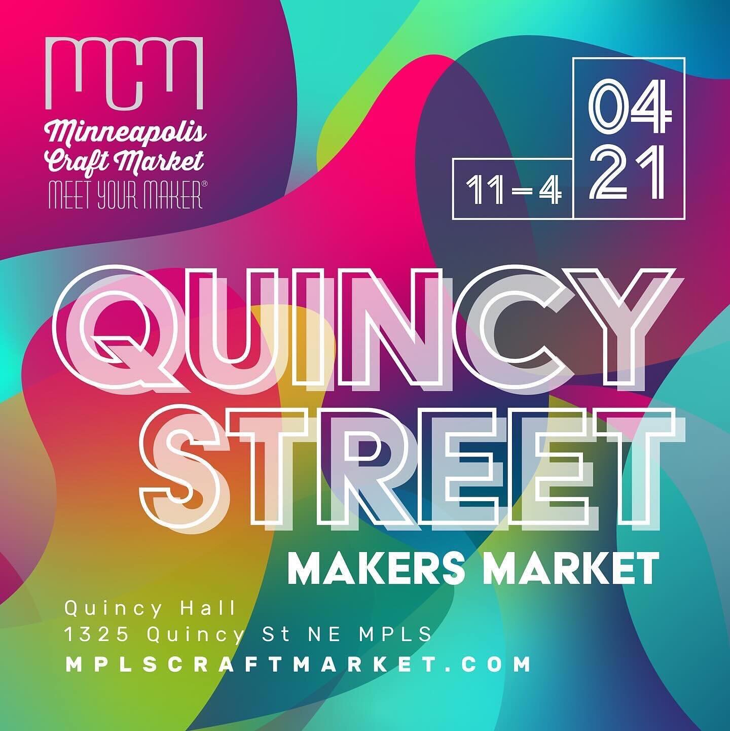 Have you heard? We&rsquo;re heading back to @quincyhallmpls on Sunday, April 21st! 

Join us at the Quincy Street Makers Market and take in the beautiful ambiance of NE while you 🛍️ from our talented makers. Devour sweet treats from @fruit_and_grain