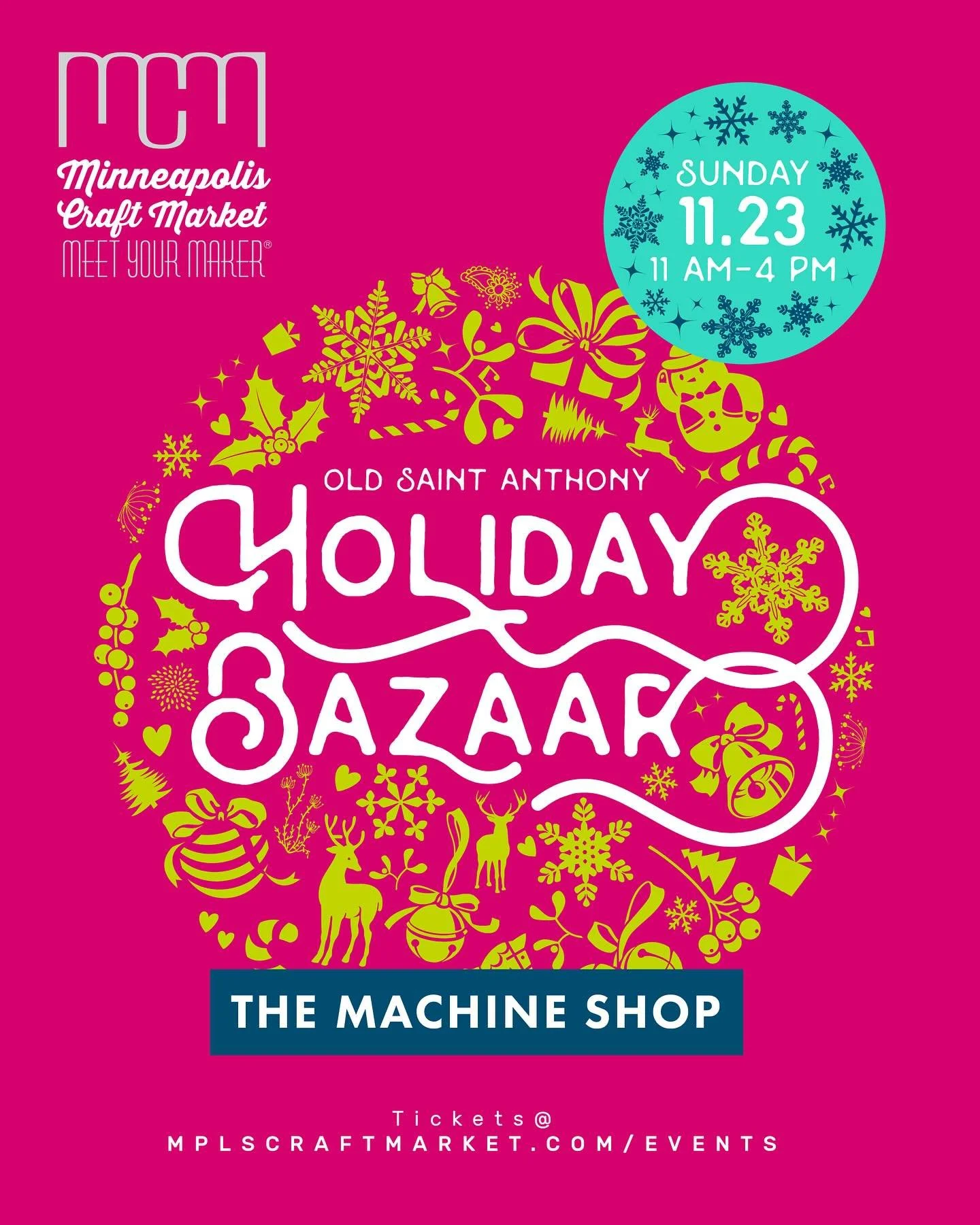 🎄✨ SAVE THE DATE🎄✨We&rsquo;re heading back to the stunning @machineshopmpls for the Old St. Anthony Holiday Bazaar. 🛍️Join us Sunday, Nov 23 from 11&ndash;4, ☕️sip @misfitcoffee while you browse maker booths for the perfect gift for everyone on yo
