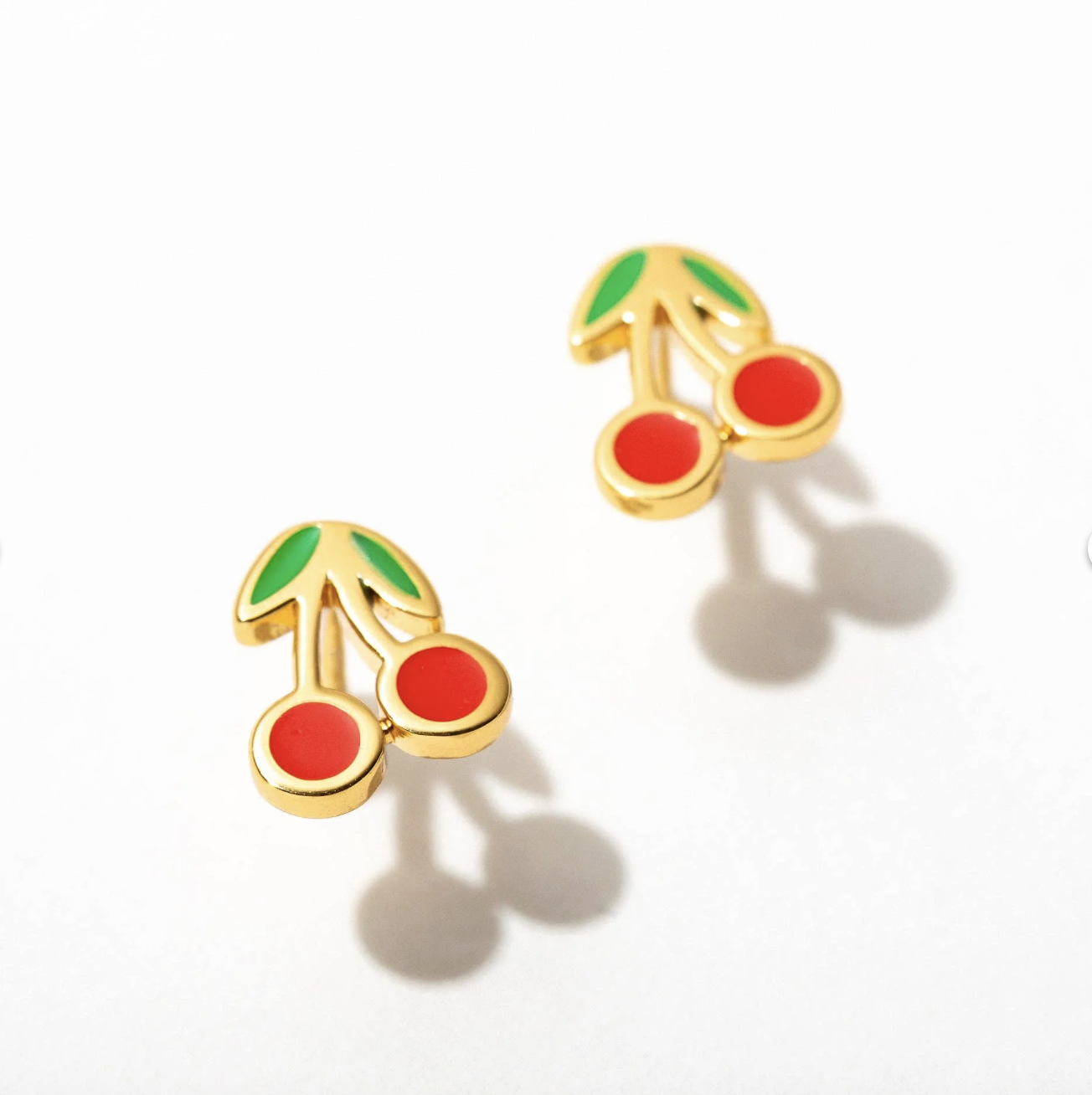 Cherry Enamel Stud Earrings