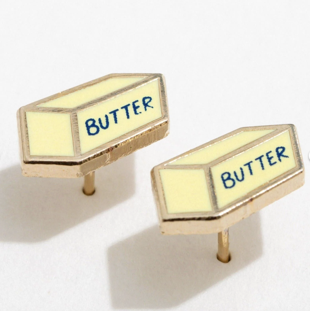 Butter Enamel Stud Earrings