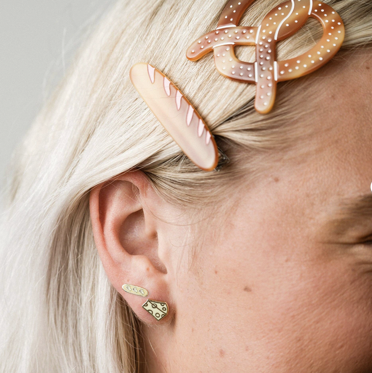 Cheese Enamel Stud Earrings