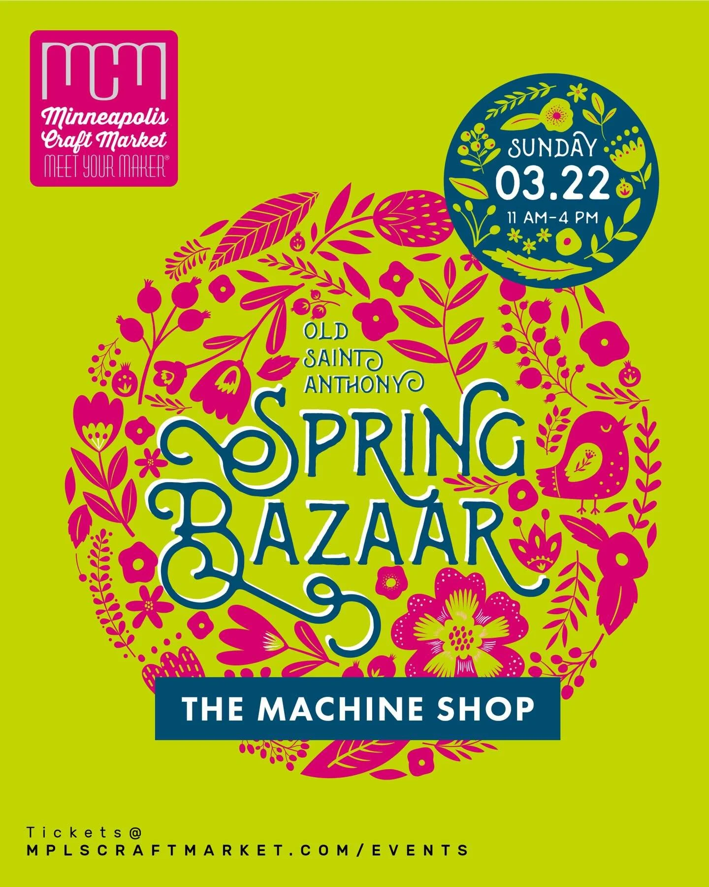 This Sunday, Minneapolis Craft Market returns to the beautiful @machineshopmpls for the Old St. Anthony Spring Market.

Check out handmade goods from local artists, a @misfitcoffee ☕️pop up and music🎵from @djbusterbaxter. Sip 🥂from the bar while yo