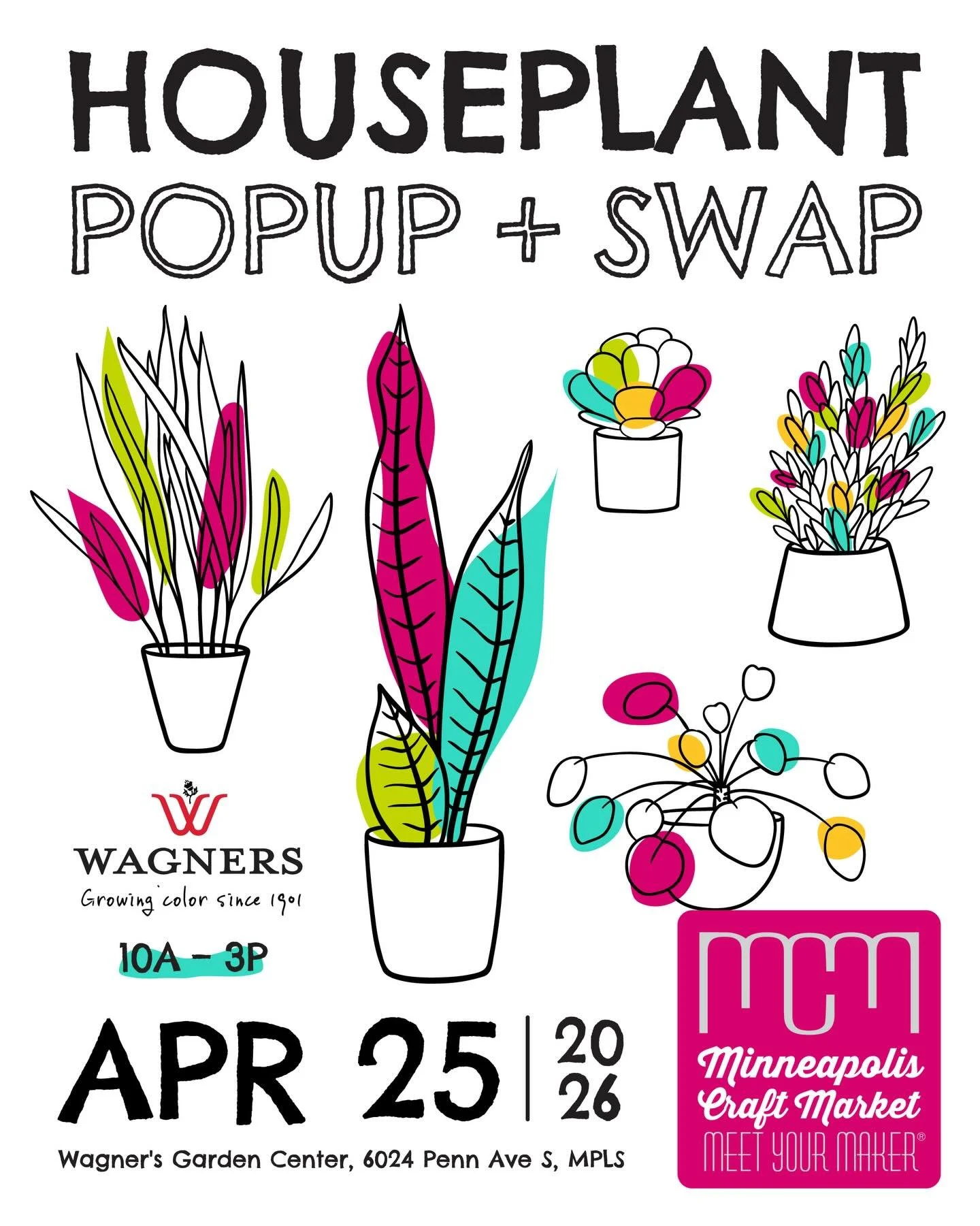 Only a few maker spots left for The 5th Annual Houseplant 🪴Swap &amp; Shop @wagnersgardencenters happening April 25th! If you make anything 🌻plant or garden themed this is the market for you! 

This market will feature: 
🌱 First pick of new tropic