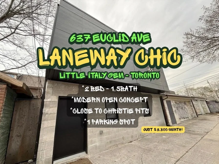 🏙️ LANEWAY LUXURY IN LITTLE ITALY

Skip the condo grind for 637 Euclid Ave, a stunning detached 2-storey laneway house in the heart of Toronto. This bright, open-concept home offers a modern &ldquo;house&rdquo; feel steps from the city&rsquo;s best 