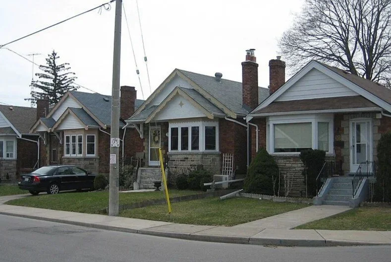 Bungalows on a quiet street in East York, Toronto