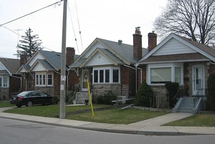 Bungalows on a street in East York